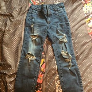 High Waisted Ripped Jeans